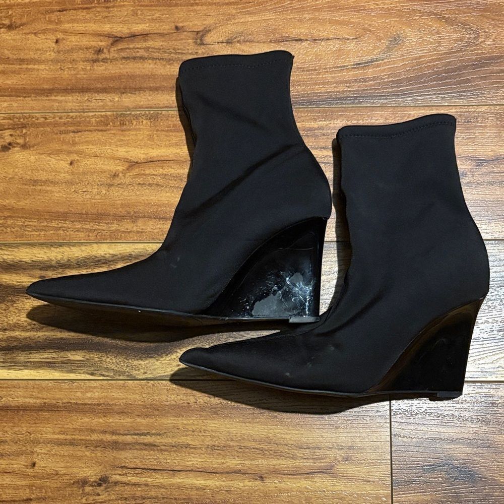 Zara Stretch Wedge Ankle Boots